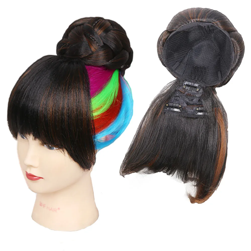 Amir Synthetic Hair Buns With Bangs Clip In Chignons Heat