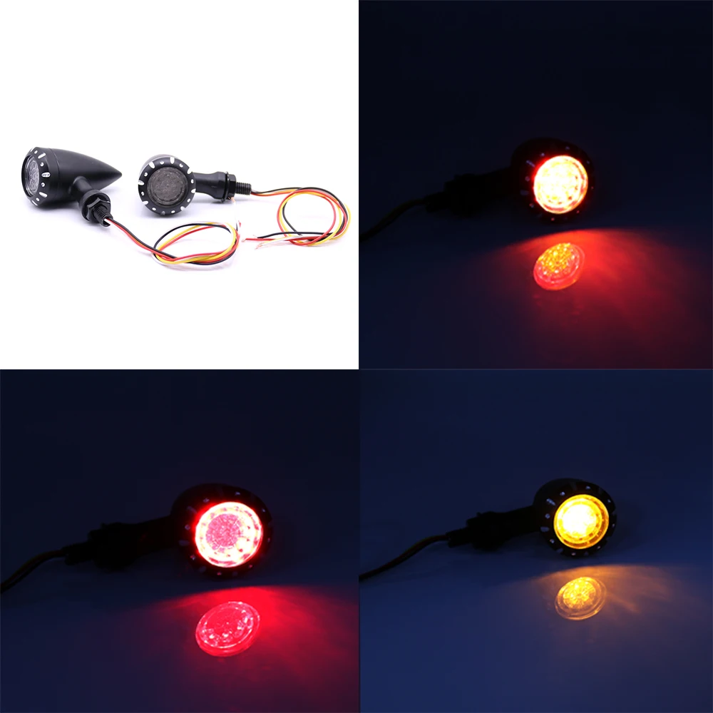 

Retro Motorcycle Turn Signal Light LED Brake Light aluminum Shell Blinker Flashers for Harley Honda Yamaha Ducati April