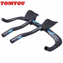 

TOMTOU Bicycle Full 12k Carbon Bike Handlebar Travel Cycling Parts Aero Bar Rest TT Handlebar Sets 380/400/420/440/460mm