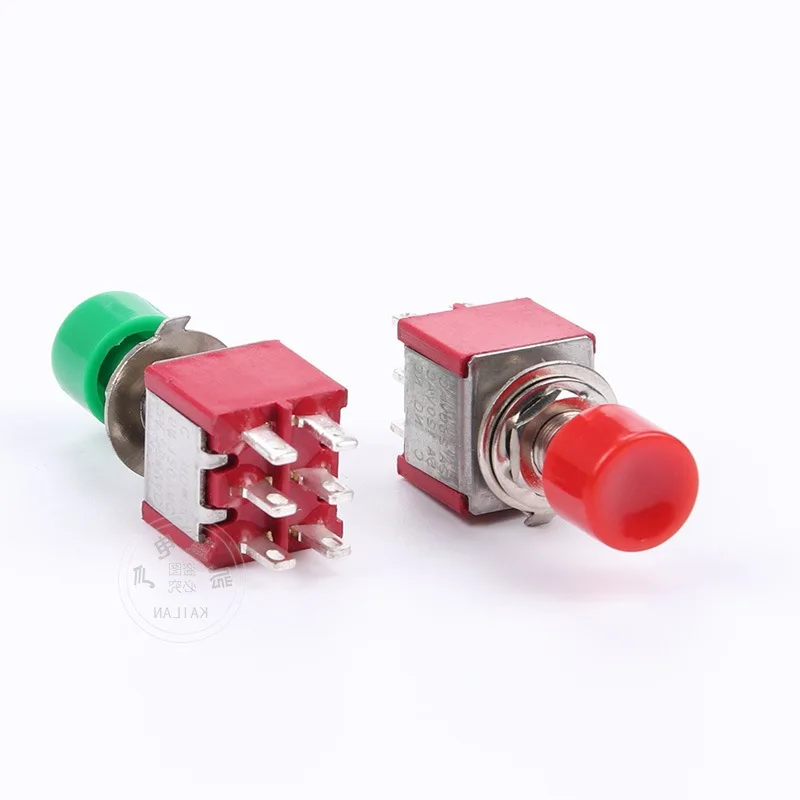 DS622 с капюшоном маленький круг самосброс Кнопка 6 Pin Jog тумблер PS-202 два разомкнутых два замкнутых 6 мм