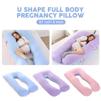 

NEW 145x80cm Pregnant Women Sleeping Support Pillow Cotton Pillowcase U Shape Maternity Pillows Pregnancy Side Sleeper