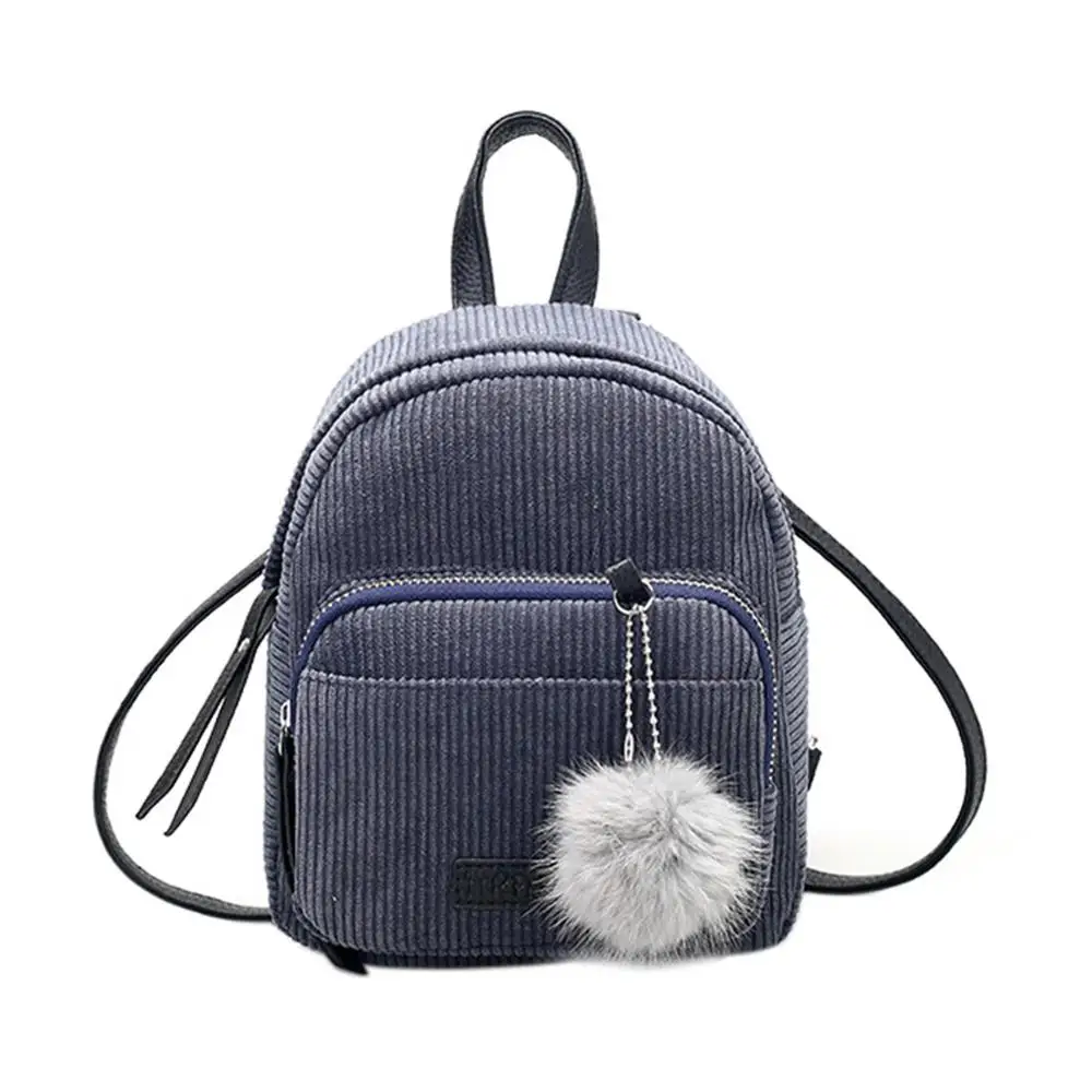 bule Вельветовые рюкзаки для женщин Mochila модные зимние повседневные стильные Женские однотонные рюкзаки для девочек-подростков Прямая поставка - Цвет: bule