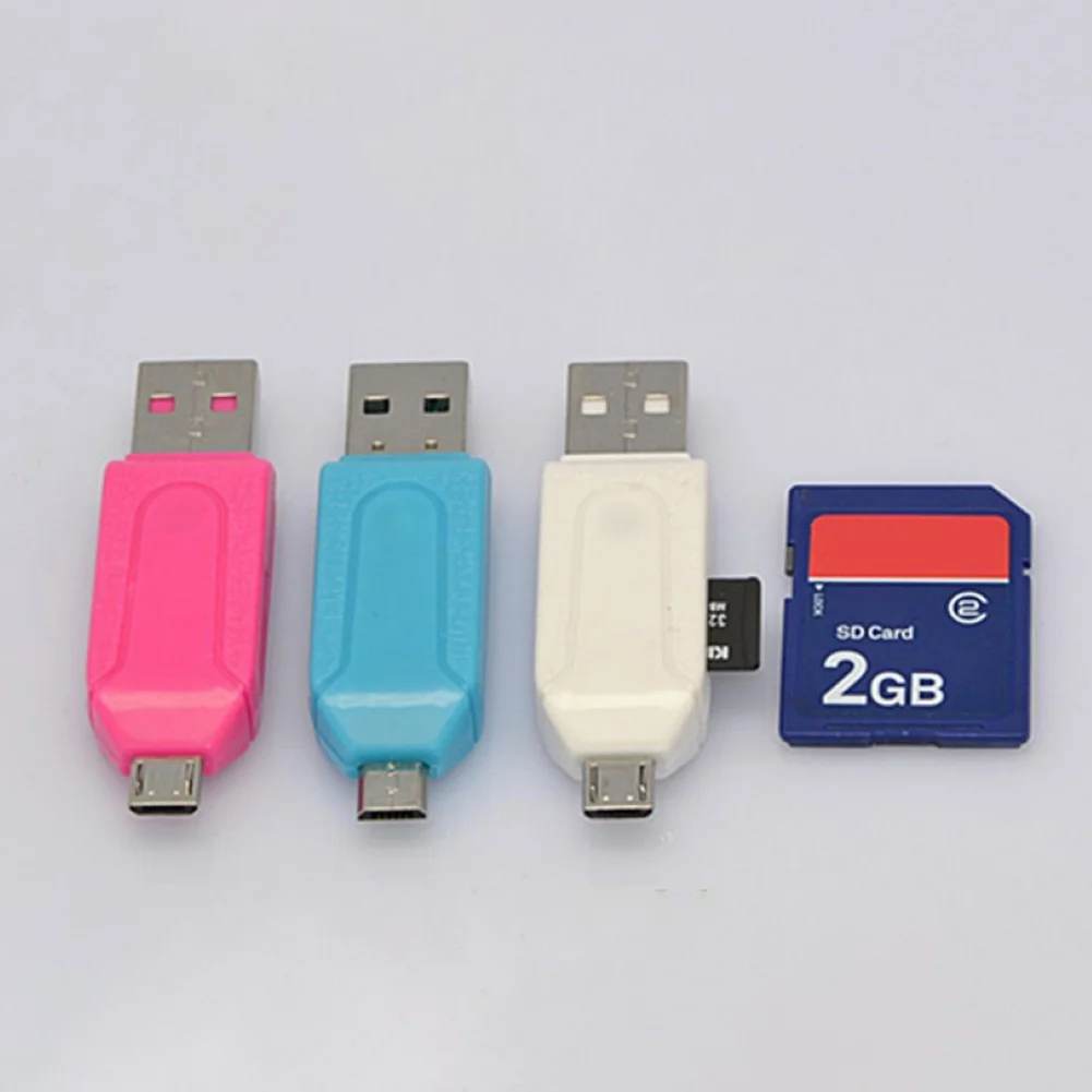 3 цвета 2 в 1 удлинитель-переходник двойной слот Micro USB Универсальный TF Безопасность цифровой считыватель карт OTG адаптер для телефона ноутбука