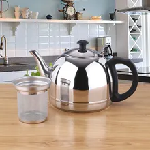 Flat Bottom Kettle Stainless Steel Teapot Thickening Induction Cooker Kettle Boiled with Filter Kungfu Teapot Kettle Kettle