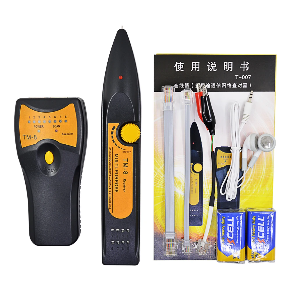 CHIPAL Multi-purpose TM-8 LAN Network Cable Tester Telephone Wire Tracker for RJ45 Cat5 Cat5A Cat6 Cat6A RJ11 Phone Line Finder