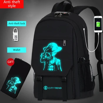 

Fashion new Cute Luminous School Bag Set for Teen Girls Cartoon Student Kids Music Schoolbags Mochila Children Bookbags