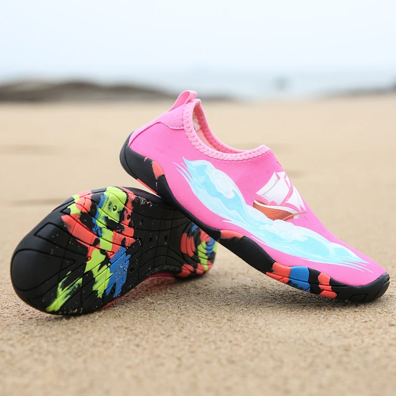 

Outdoor Boat Printing Pink Children Beach Sneakers Breathable Water Shoes Kids Swimming Aqua Socks Unisex Zapatillas De Deporte
