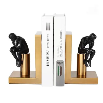 

2pcs/set Modern Abstract Figure Bookends Statue Thinker Art Book End Figurines Metal Craft Home Decoration Accessories R2605