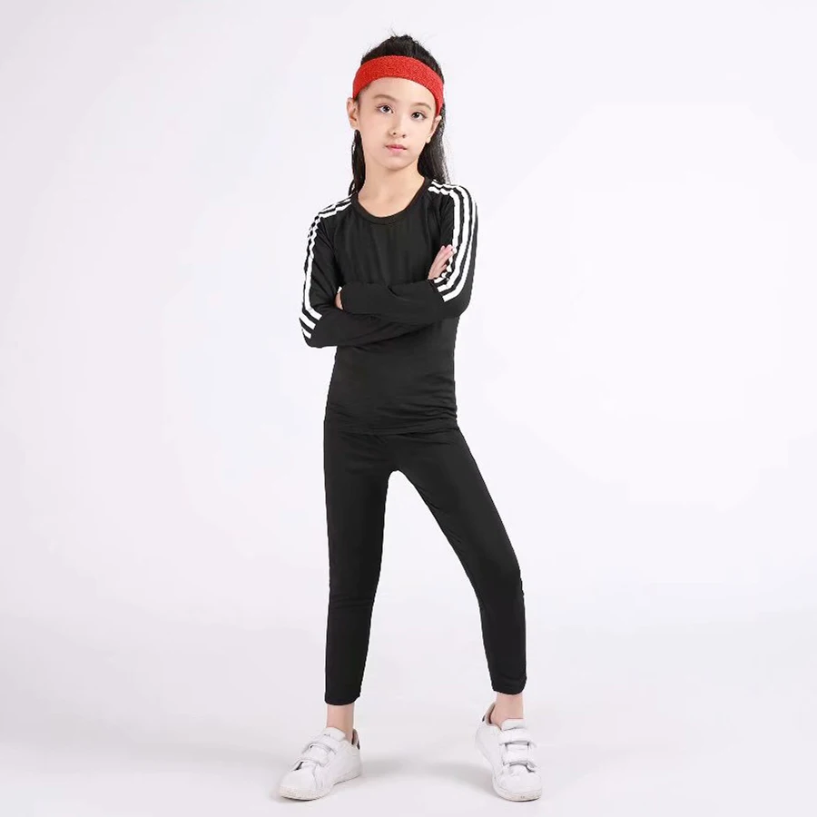 Детская одежда 2 комплекта детских тренировочных штанов для бега нижнее белье из компрессионного материала детская одежда - Цвет: Бежевый