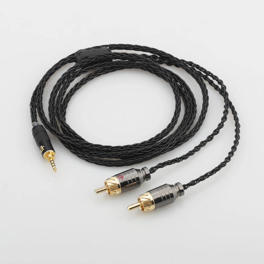 2020 Audiocrast 2 5mm balanced Male to 2 RCAs Male Splitter Audio Cable 24AWG OCC Silver plated Cable for headphone Player
