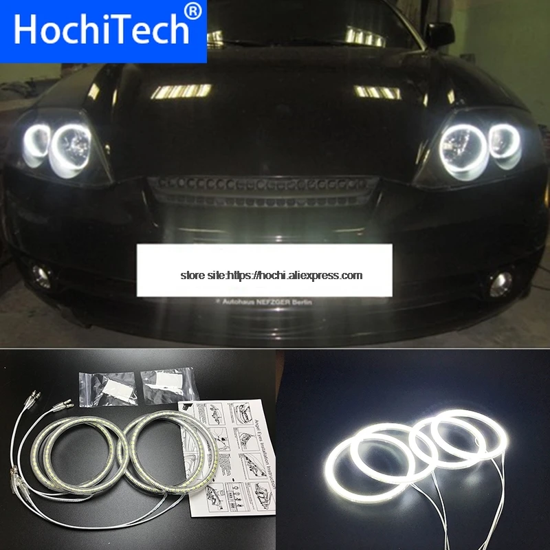 

HochiTech для Hyundai Tiburon 2003-2006 ультра яркий SMD белый светодиодный ангельские глазки 2600LM 12V halo ring kit дневной ходовой светильник DRL