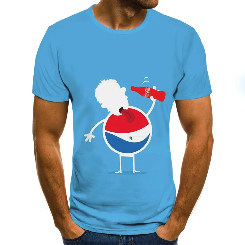 Креативная Дизайнерская футболка с принтом Pepsi 3d Футболка с принтом летняя футболка с короткими рукавами Мужская и женская футболка с коротким рукавом - Цвет: TXU-1237