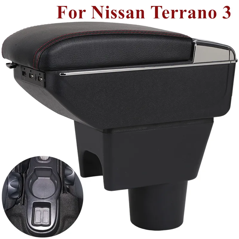 

For Nissan Terrano 3 armrest box universal car BRV center console caja modification accessories double raised with USB