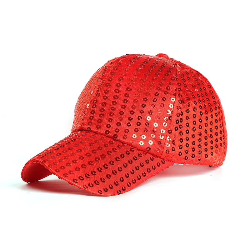 red sequin baseball cap