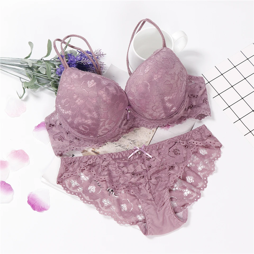 Sexy Lingerie Set Underwear Women Push Up Lenceria Mujer Femme Underwire Langerie Girl Bralette Bras And Panty Feminina Lace Bra bra and knicker sets cheap