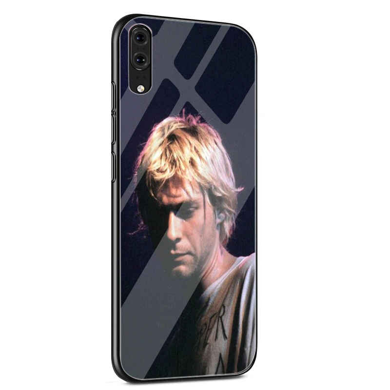 Стеклянный чехол для huawei P30 P20 P10 Y9 Y6 mate 20 Pro Lite P Smart Honor 7A 8X9 10 чехол Nirvana Kurt Cobain