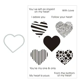 

Heart Shape Cutting Dies Clear Stamp for DIY Scrapbooking PaperCard Embossing