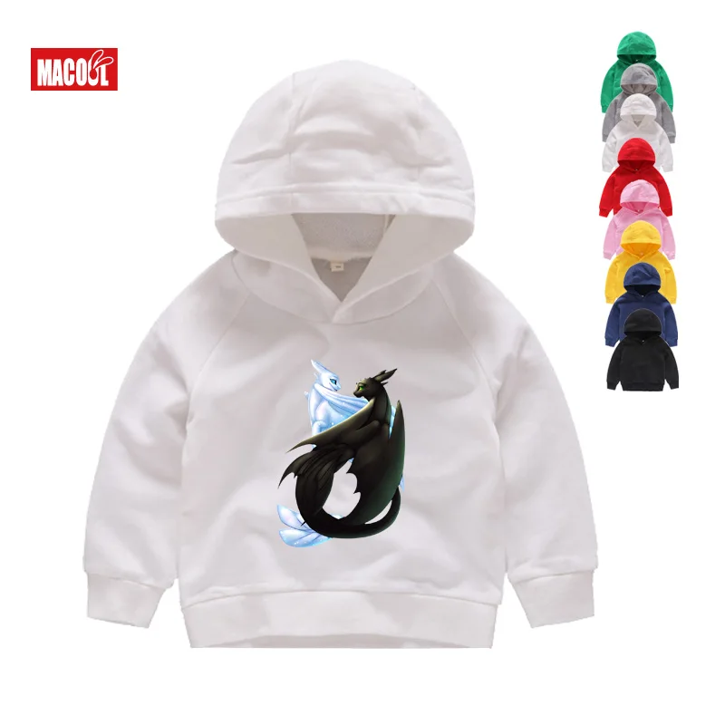 Kids Hoodies Толстовки с капюшоном для мальчиков и девочек с принтом «Беззубик» и «Ночная фурия»; детская забавная одежда; детские розовые толстовки с длинными рукавами; 7T - Цвет: Kids Hoodies