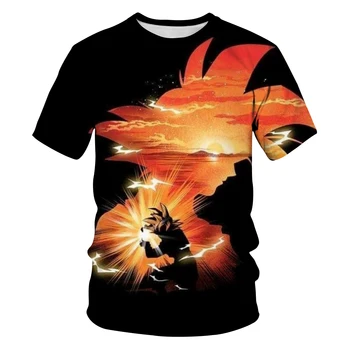 

Hot style 3D anime dragon ball printed short sleeve T-shirt