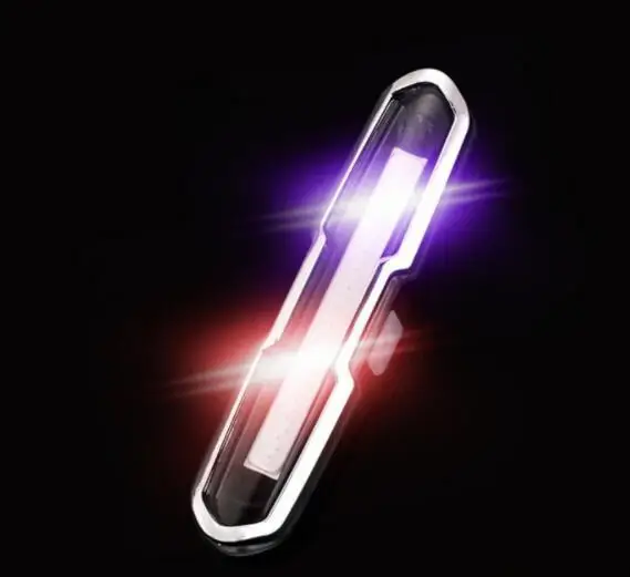 USB Перезаряжаемый передний задний велосипедный светодиодный фонарь, задний светильник, светильник для шлема, велосипедная аккумуляторная батарея светильник, литиевые Аксессуары для велосипеда - Color: Red Blue