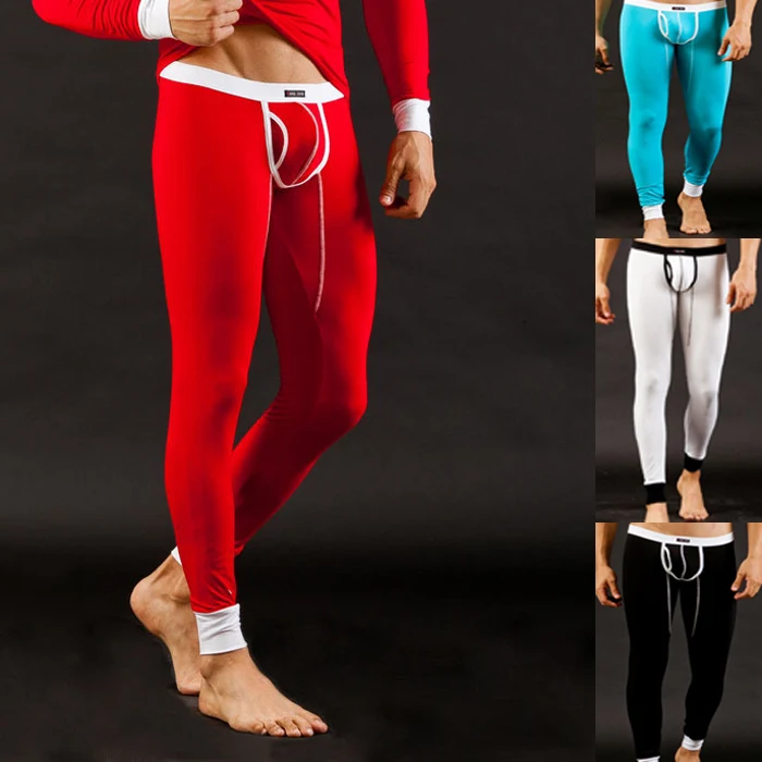 

Winter Men Long Johns Modal Thermal Underwear Soild Color Warm Underpants Legging Men's Low Waist Sexy Tight not Include Tops