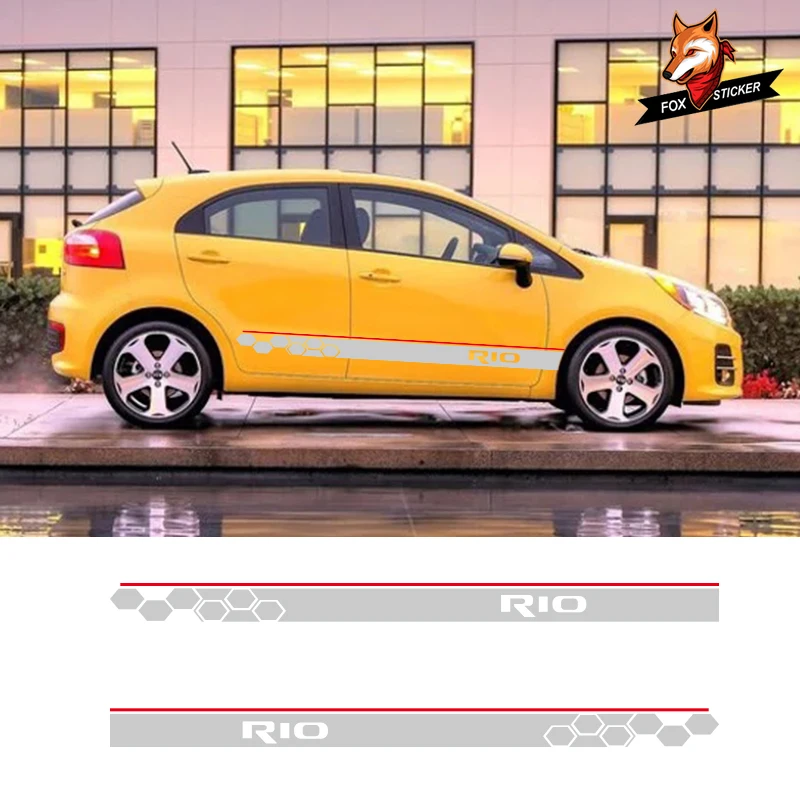 Из 2 предметов автомобильные виниловые боковой полосы Стикеры s Авто Графика