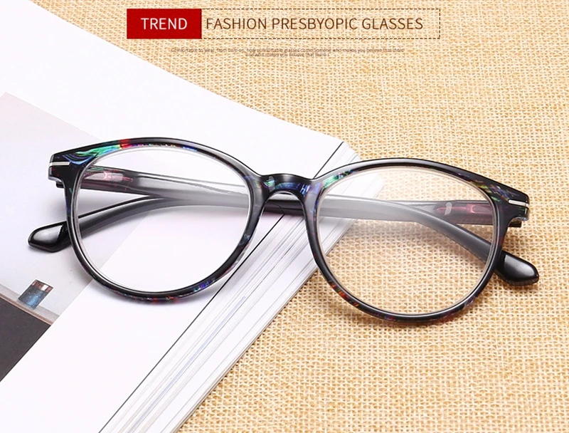 Seemfly винтажные круглые очки для чтения с принтом для женщин и мужчин очки при дальнозоркости унисекс прочность 1,0 1,5 2,0 2,5 3,0 3,5 4,0
