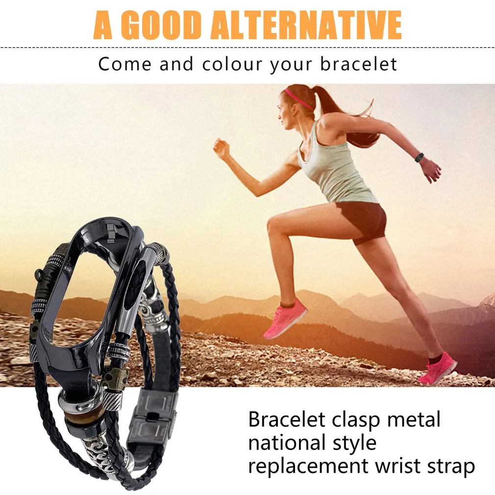 For Mi Band 4 Bracelet Retro Leather Wristband Strap for Xiaomi Mi Band 4 Accessory Case Watchband
