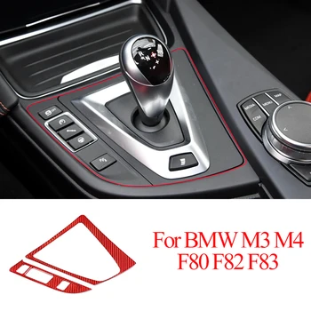 

Red Real Carbon Fiber Car Gear Shift Frame Panel Trim For BMW M3 M4 F80 F82 F83 2014-2018 Left Hand Drive Accessories