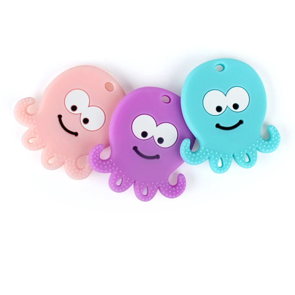 Силиконовый Прорезыватель для зубов Keep& grow Octopus, латексная игрушка для прорезывания зубов, подарок для ребенка, силиконовый Прорезыватель для зубов, ожерелье, аксессуары