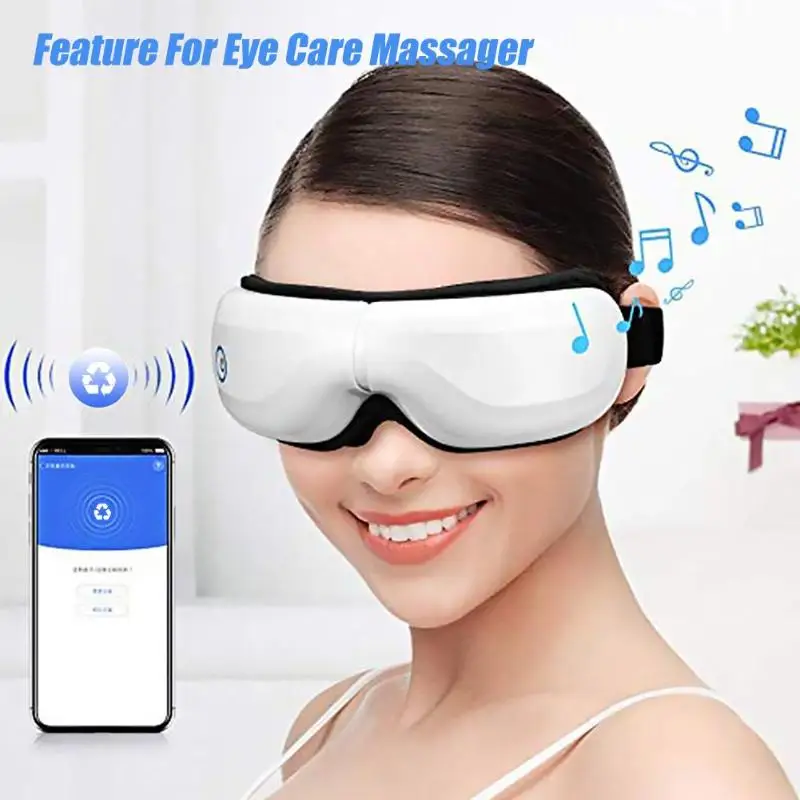 

Eye Massager ABS Environmental Protection Polyurethane Electric 180 Foldable Bluetooth Vibration Therapy Massage Glasses