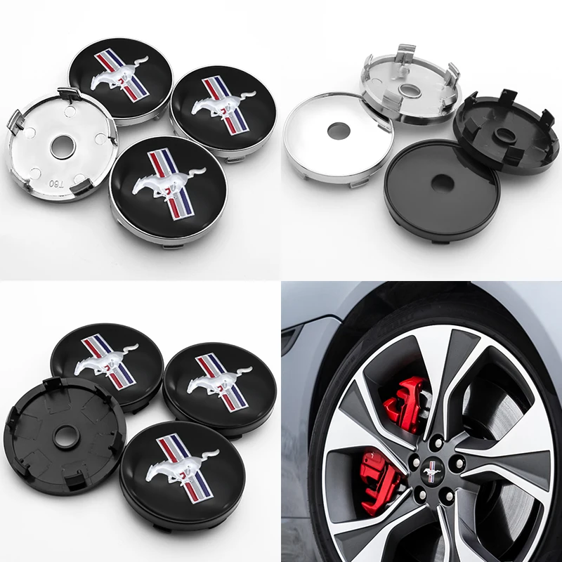 

For Ford- Mustang Explorer FIESTA 4pcs 56mm and 60mm emblem Wheel Center Hub Caps Badge covers car styling auto accessories