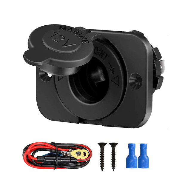 Lighter Socket Waterproof 12V Power Plug Outlet Receptacle for Car Marine Motorcycle ATV RV Socket Power Outlet