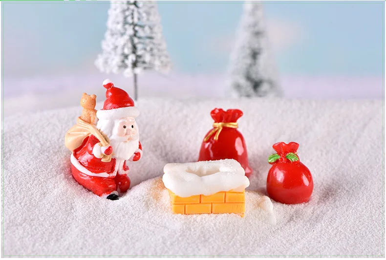 Искусственное украшение на елку, модель Санта-Клауса, фигурки саней, оленей, террариумов, подарок, полимер для поделок сделай сам, аксессуары
