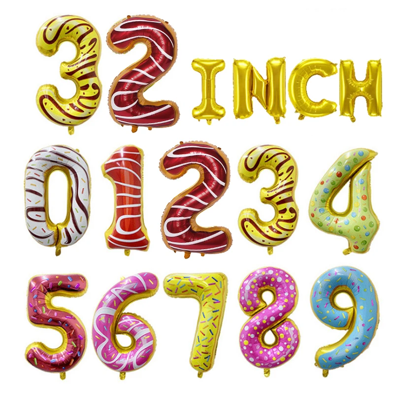 

32 Inch Big Number Balloons Big Cartoon Foil Digit Globos Children Birthday Ballon Christmas Party Decorate Celebrate Accessory