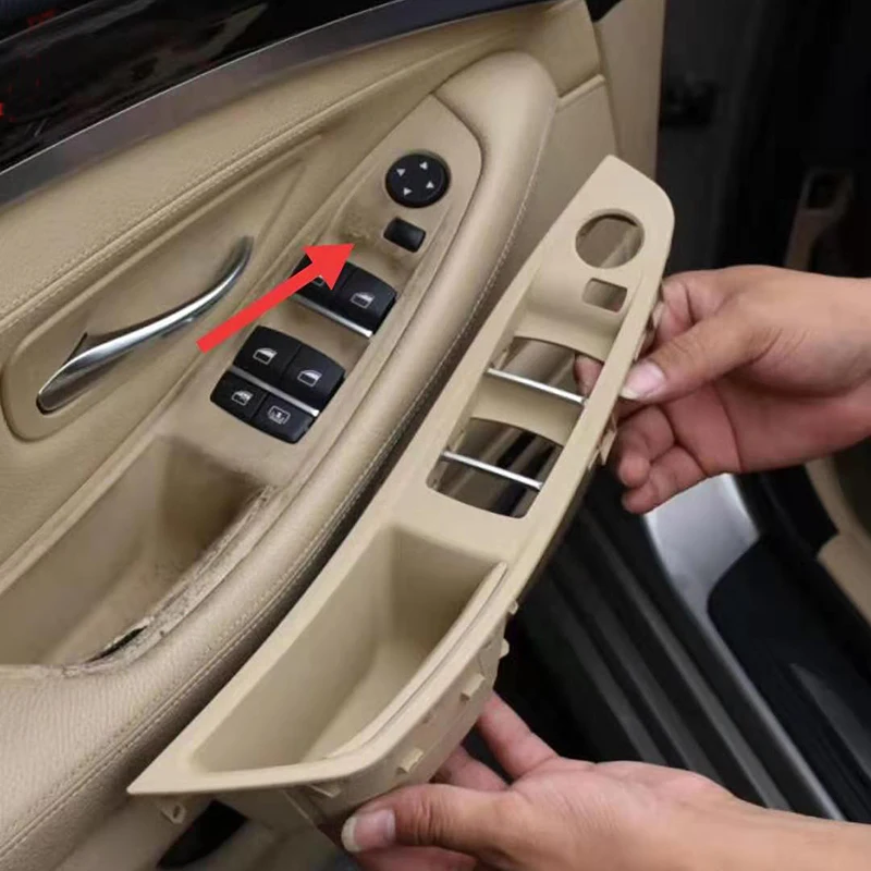 Puxador da Porta Guarnição sem Espelho Botão para Bmw Interior Braço Painel Dobrável Série 5 F10 F11 F18 520 523 525 528 530 Lhd Rhd 4 Cheap Braços
