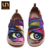 UIN/разноцветная парусиновая обувь с рисунком для детей; повседневная обувь на липучке для мальчиков и девочек; модные кроссовки; мягкая детская обувь