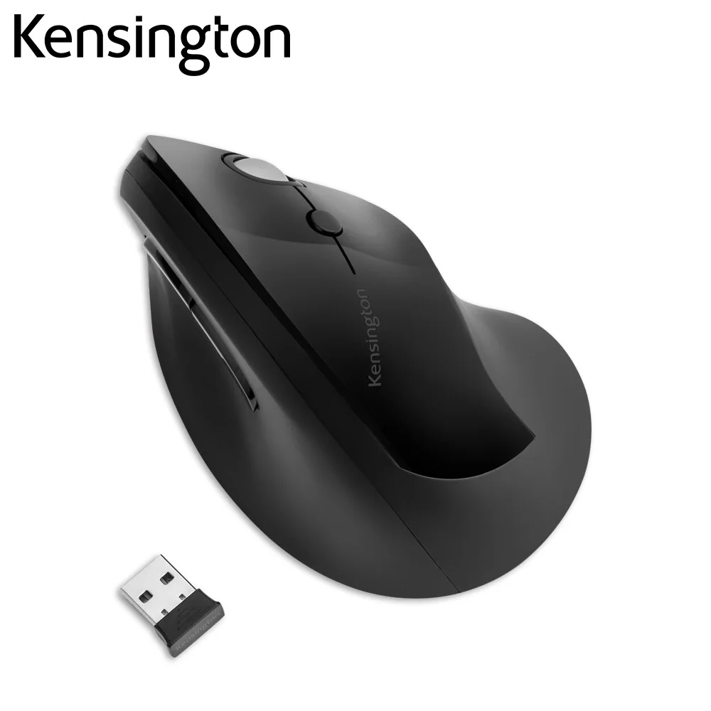 

Kensington Wireless Mouse Vertical Ergonomic 2.4Ghz Programmable Buttons K75501WW with Retail Packaging Black