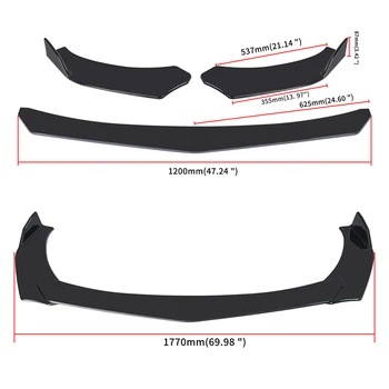 

Universal 4PCS Car Front Bumper Splitter Lip Body Kit Spoiler Diffuser Deflector Lips Guard Cover Trim Protection For Audi A4