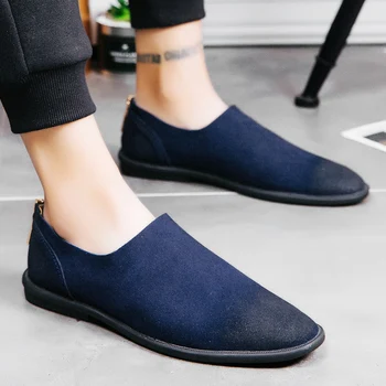 

ZSAUAN Men Driving Leather Shoes British Slip On Zipper Men Loafers Summer Fashion Men Shoes Casual Flats