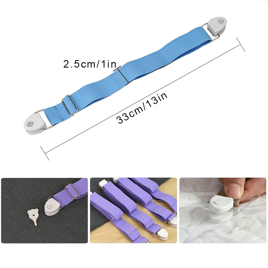 Tight Bed Sheet Holder, Twin Size Fitted & Flat Bed Sheet Straps, Wide Dorm  Mattress Corner Sheet Stays Keepers, Bedsheet Rubber Band Fasteners