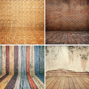 

Nitree Brick Wall Floor Wood Floor Texture Stitching Photophone Backdrop Photo Studio Props Photography Background Vinyl