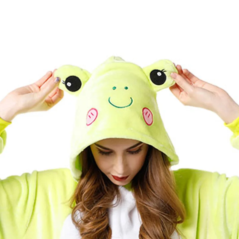 Frog Cosplay Costume for Kids Boy Girl Funny Cute Animal Suit Winter Warm Soft Jumpsuit Festival Gift Zipper Design