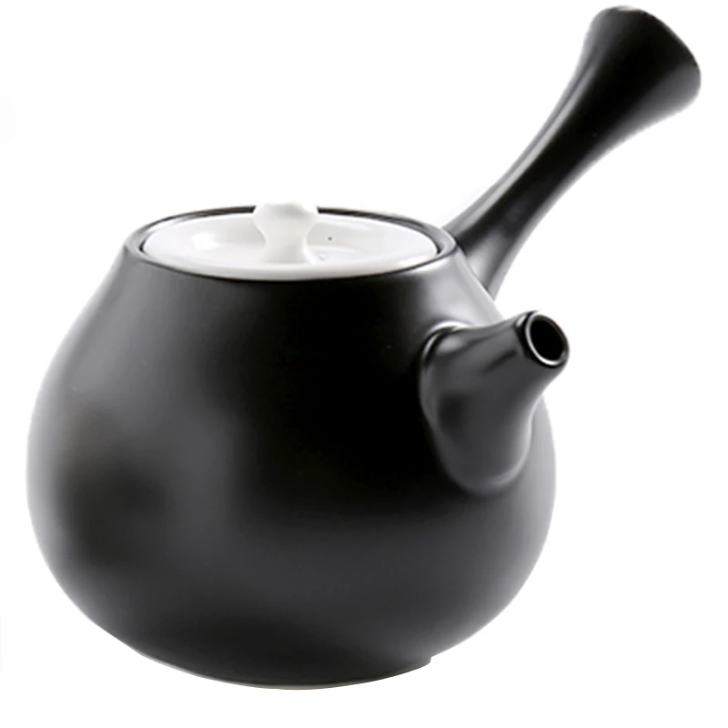 Японский боковой чайник с двумя чашками керамический кунг-фу teaware креативный портативный туристический китайский церемония черный белый чайник чайный набор