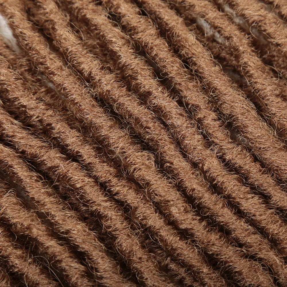 Golden Beauty 18inch Synthetic Straight Goddess Faux Locs Crochet Braids Natural Hair Extensions 18stands Low Temperature Fiber