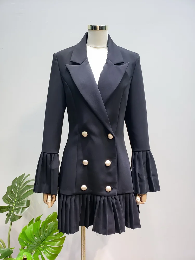 

OL Slim stitching skirt pendulum pure trumpet sleeves student clothes was thin autumn wild blazer