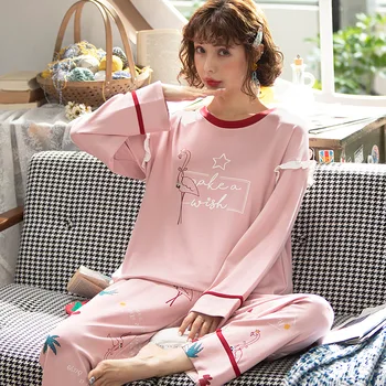 

2020 Pajamas Set Leisure wear Women Pyjamas Women Sleepwear Night suit Home Wear Women Summer Cartoon Nightwear Cotton Pijamas