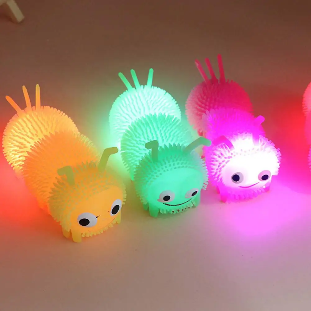 Мультфильм гусеница LED мигающий мяч сдавливания декомпрессии Игрушка Рождество