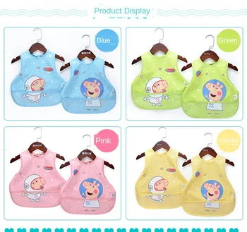 

Peppa Pig Baby Bib Imitation Silicone Waterproof Cartoon Feeding Rice Bibs Baby Rice Meals Pocket Newborn Feeding Apron Bandanas