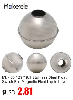 Магнитный поплавок из нержавеющей стали, переключатель уровня жидкости, шар, плавающий шар, аксессуары, датчик расхода воды, поплавковый шаровой переключатель